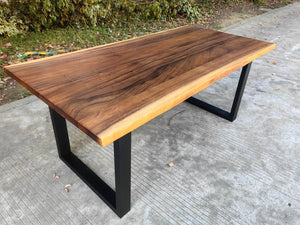 Solid Live Edge Plank Walnut Dining Table 180x90cm